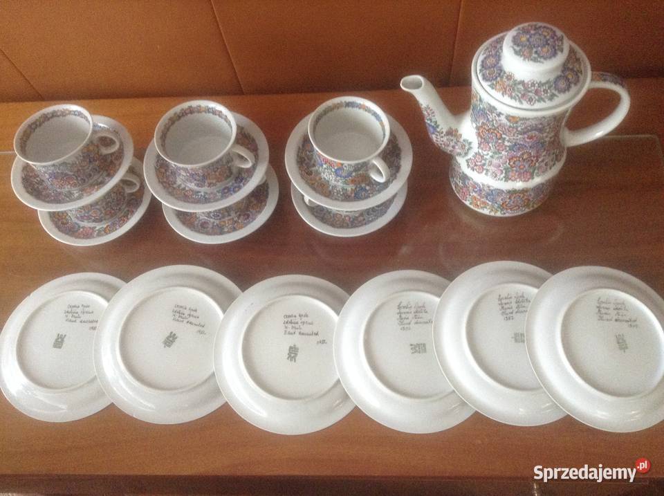 Serwis porcelanowy do kawy ręcznie malowany Opole