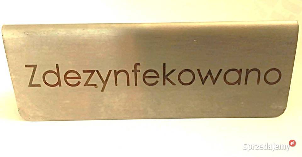 Nierdzewna tabliczka Zdezynfekowano Ekspozytor Rewal