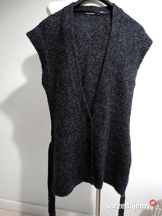 Kamizelka z Paskiem Moherowa Bezrękawnik Sweter Rozpinane  podlaskie Łomża