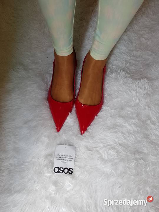 42 ASOS Czerwone baleriny wieczorowe z odkrytą Kraków sprzedam