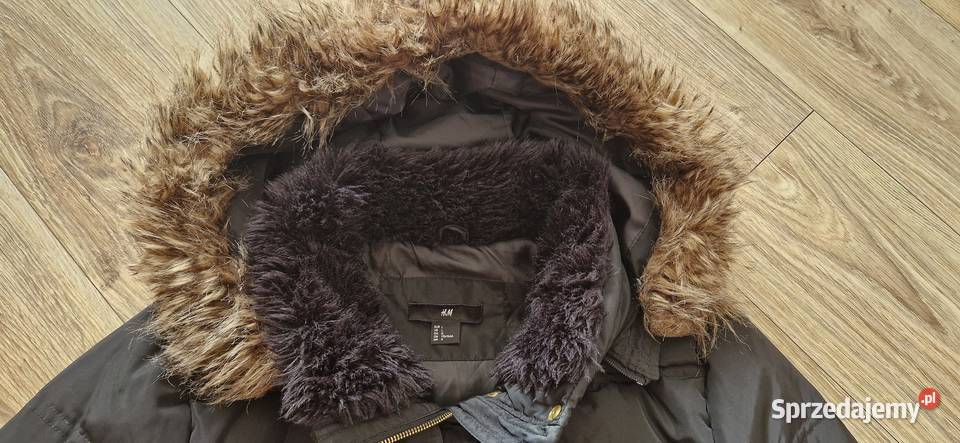 płaszcz zimowy HM czarny r 4244 XlXXL pikowany z Kraków sprzedam