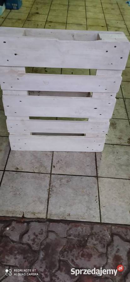 stolik stół z palety euro na kółkach biały sprzedam