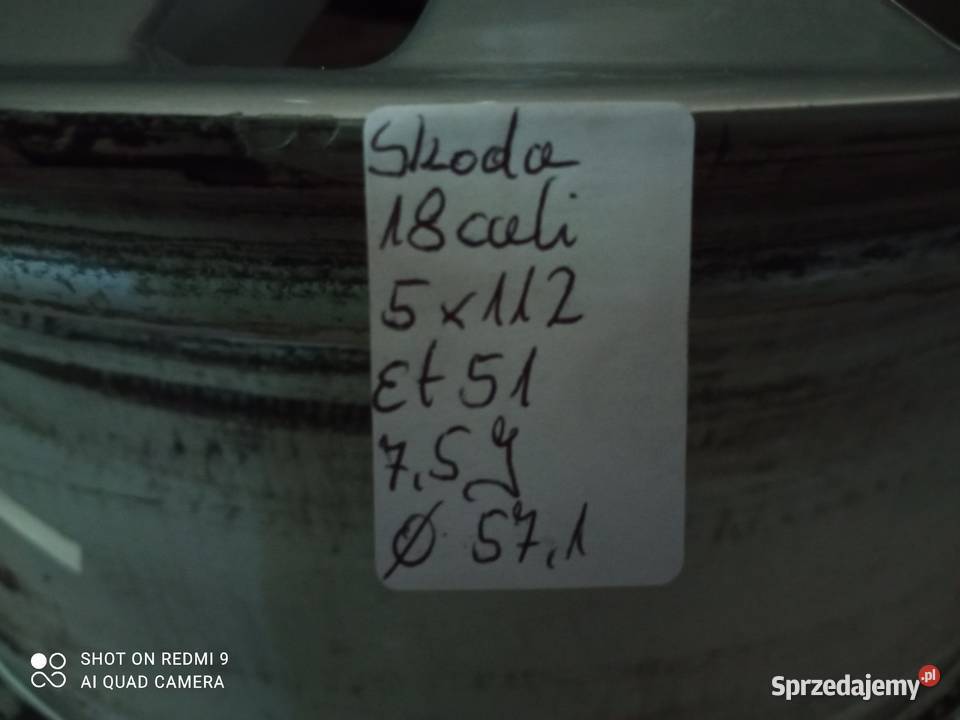 Felga Skoda 18 5x112 et51 75J 1Z0 601 025 AD Szczukowskie Górki