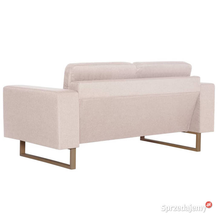 Sofa 2osobowa tapicerowana tkaniną kremowa Warszawa