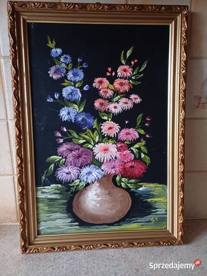 vintage obraz malowany