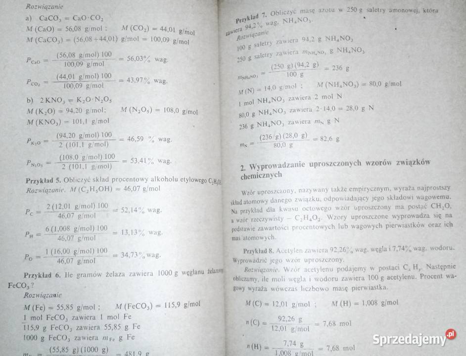 Podstawy obliczeń chemicznych Henryk Całus Chełm sprzedam