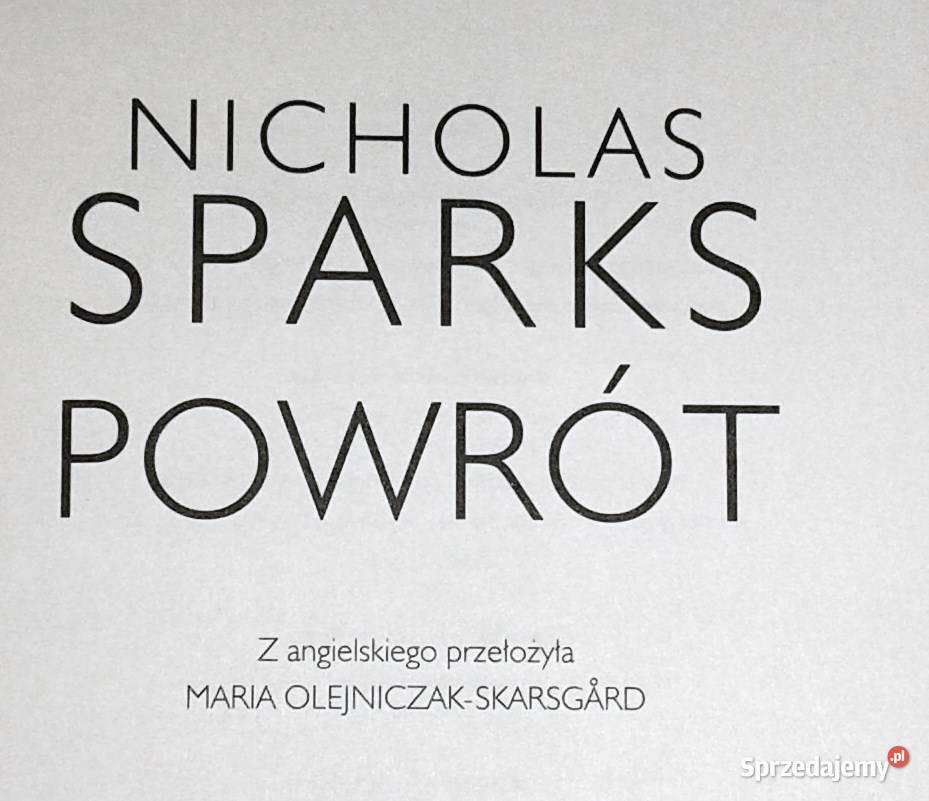 Powrót Nicholas Sparks Chełm