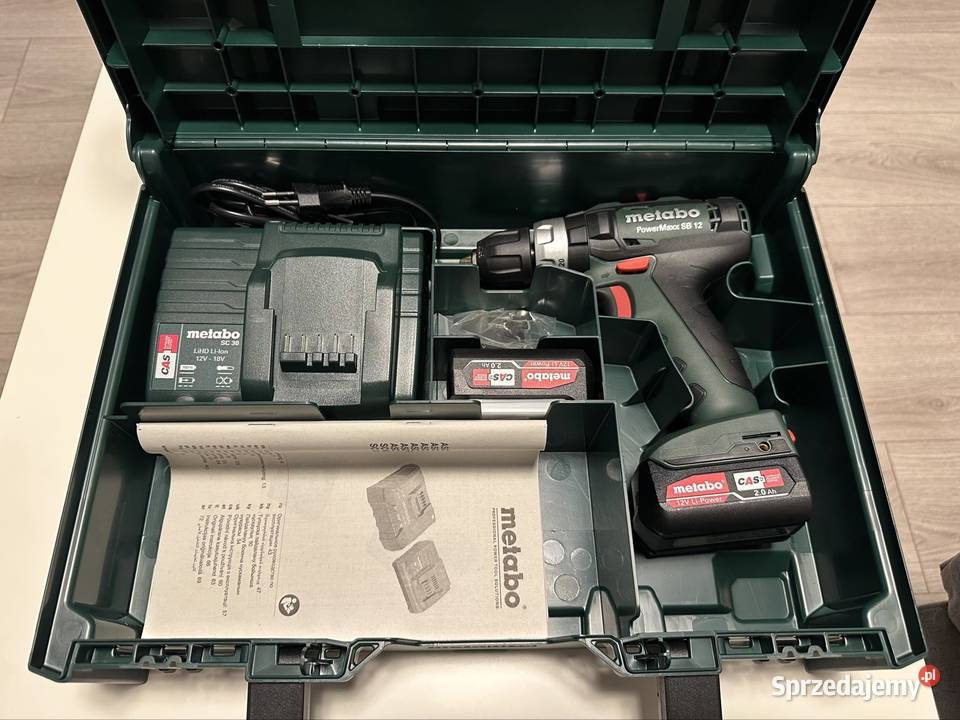 NOWA wkrętarka Metabo PowerMaxx BS 12 zestaw 12V Wiertarki i wkrętarki Narzędzia Dębica