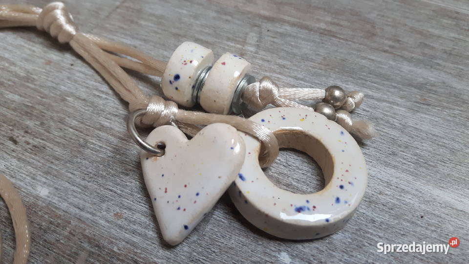 Naszyjnik ceramiczny ręcznie wykonany Otwock sprzedam