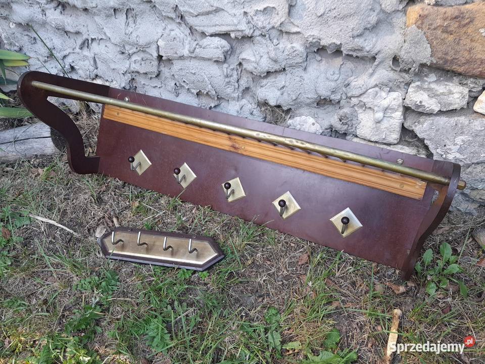 Stara półka i wieszak zabytek PRL retro vintage