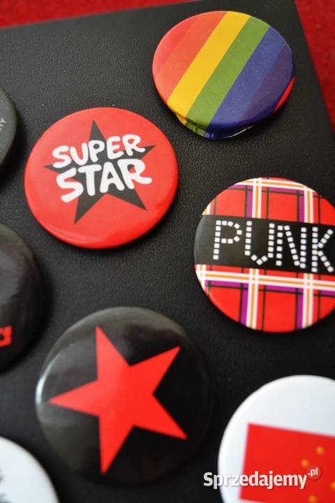 Przypinki Buttony Tęcza Peace 420 konopia Punk Toruń