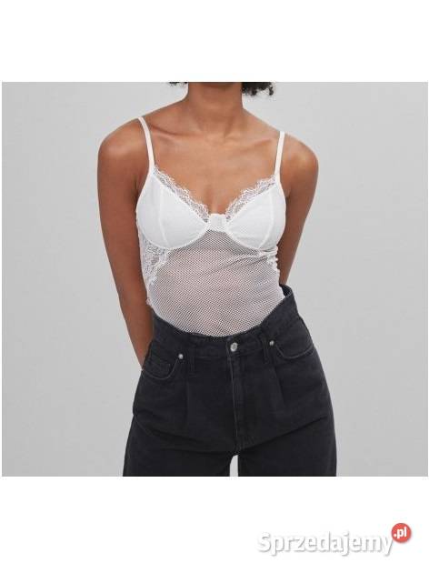body białe siateczka Bershka 3099810251 S 16584A Inna marka Body i gorsety Zamość sprzedam