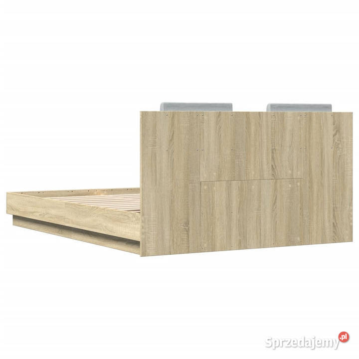 Rama łóżka z wezgłowiem i LED dąb sonoma 120x200 Dom i Ogród Warszawa sprzedam