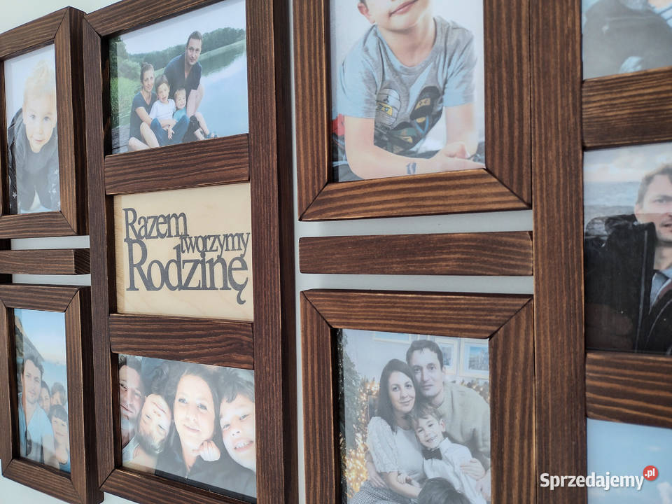 Drewniana Multirama Ramka na 12 zdjęć 10x15 Poznań