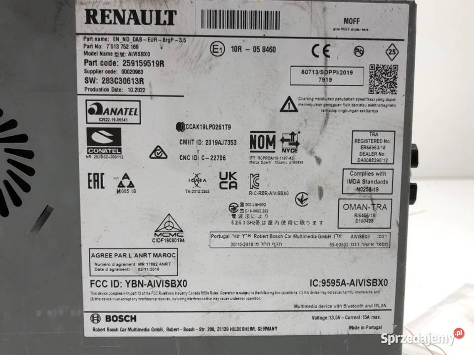 RADIO NAWIGACJA RENAULT CLIO V 259159519R sprzedam