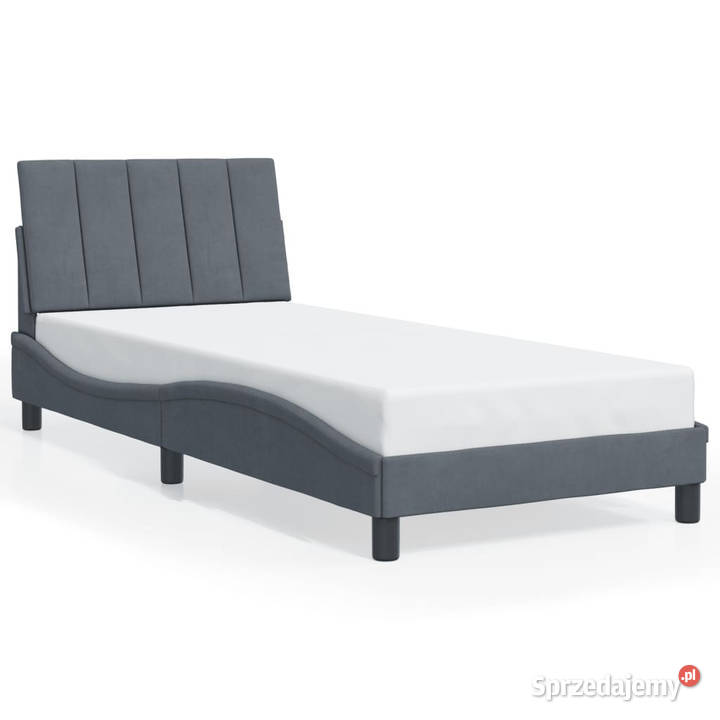 Rama łóżka z LED ciemnoszara aksamitna 90x200 Łóżka mazowieckie