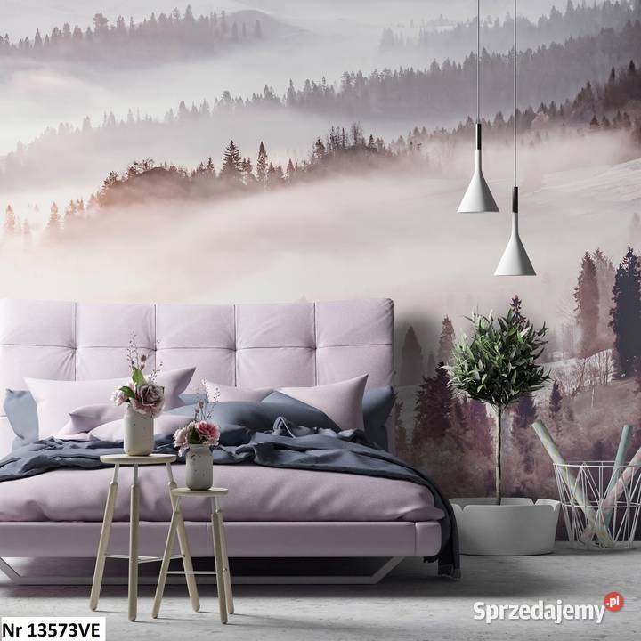 Tapeta fototapeta Widok we mgle lasy góry natura Leszno