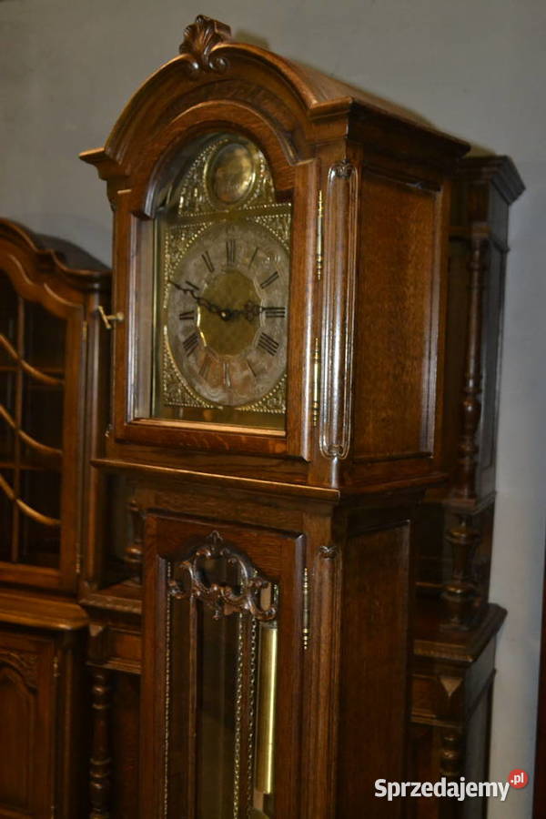 zegar ludwikowski ciemny dąb ażury śląskie