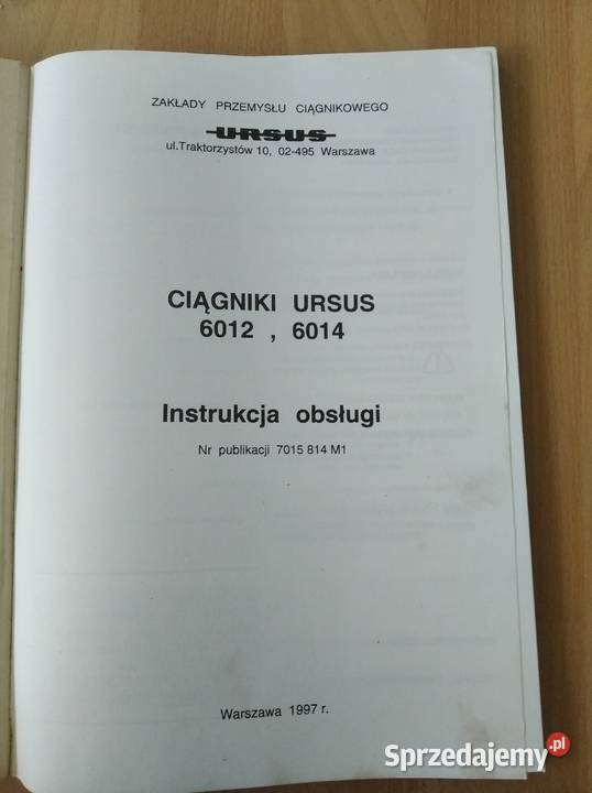 Instrukcja obsługi ciągnika rolniczego Ursus Lublin