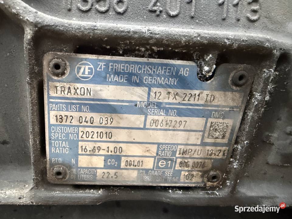 Skrzynia biegów traxon 12 TX 2211 TD daf xg xg Siedlec