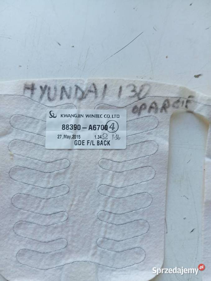 MATA GRZEWCZA OPARCIE HYUNDAI I30 Części samochodowe pomorskie Kobylnica