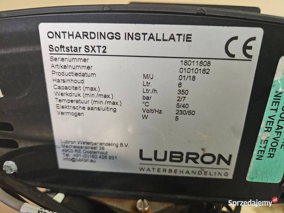 Zmiękczacz wody Lubron Softstar SXT2 pojedynczy Gastronomia Pszczyna sprzedam
