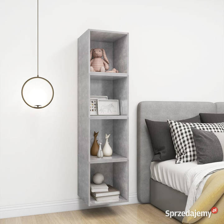 Półka ścienna szarość betonu 37x37x37 WM805456 mazowieckie sprzedam
