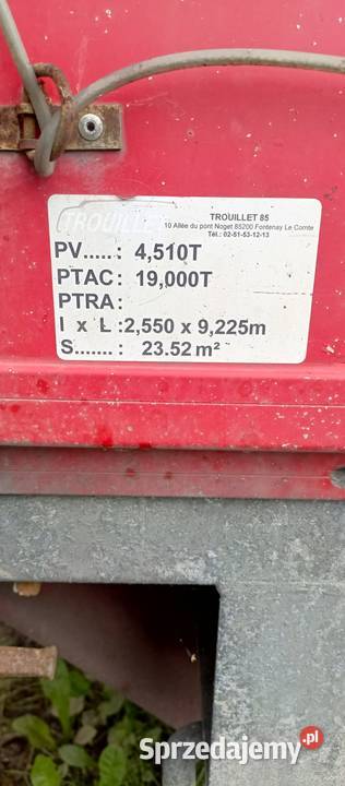 Sprzedam Przyczepę Tandem TROUILLET 72m małopolskie Krzeszowice