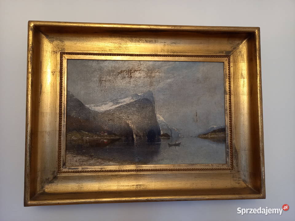 Obraz olejny zabytkowy Fiord Norweski kujawsko-pomorskie Toruń