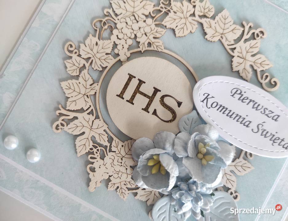 Kartka w pudełku ręcznie robiona na Pamiątkę Rękodzieło