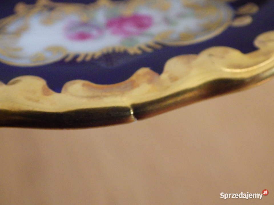 Serwis kawowy deserowy do herbaty kobaltowozłoty Łódź