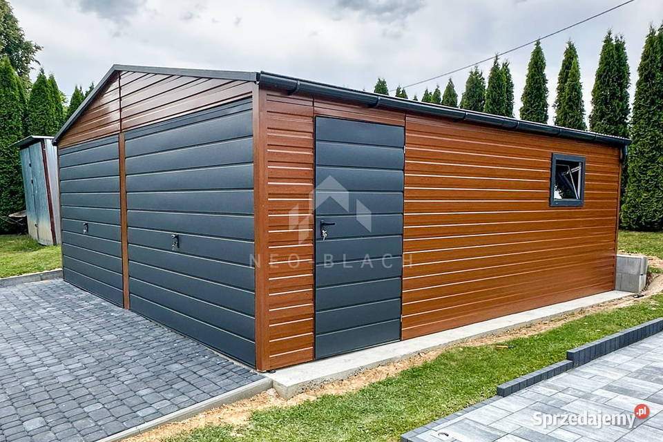 Garaż Blaszany 6x5m 2x Bramy Uchylne Złoty Dąb śląskie Częstochowa