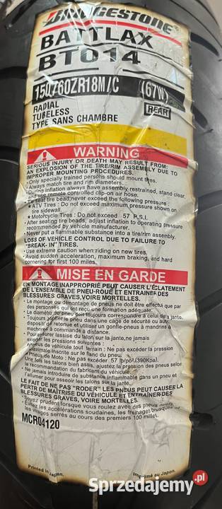 Opona BRIDGESTONE BATTLAX BT014 1506018 MC 67W