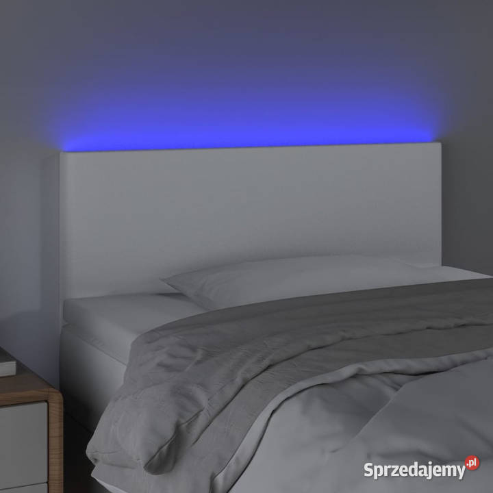 Zagłówek do łóżka z LED biały 100x5x7888 mazowieckie Warszawa
