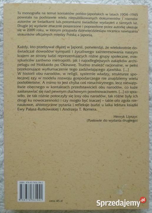 Historia stosunków polskojapońskich 19041945 Książki naukowe i popularnonaukowe Warszawa