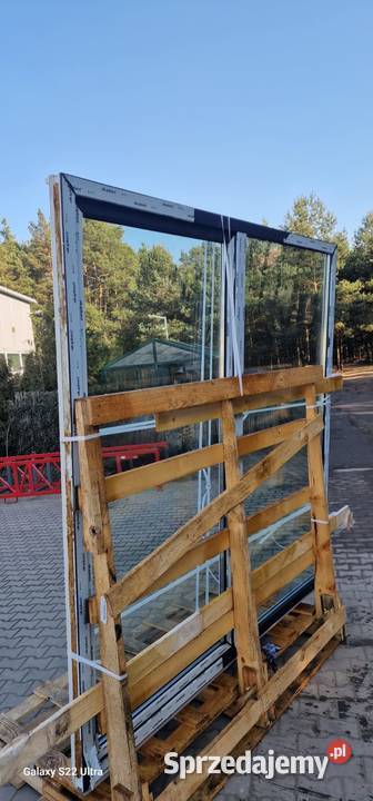 Okno drzwi balkonowe przesuwne antracyt 3 szyby Sieradz