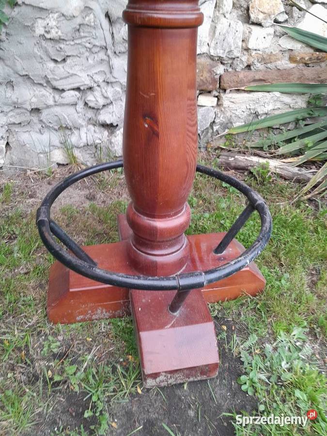 Stolik barowy duży cięzki drewniany dorenowacji