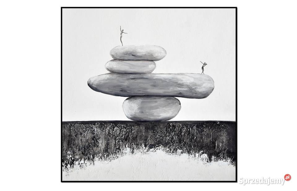 Balancing act II, obraz do salonu na płótnie, minimalistyczna abstrakcja ze