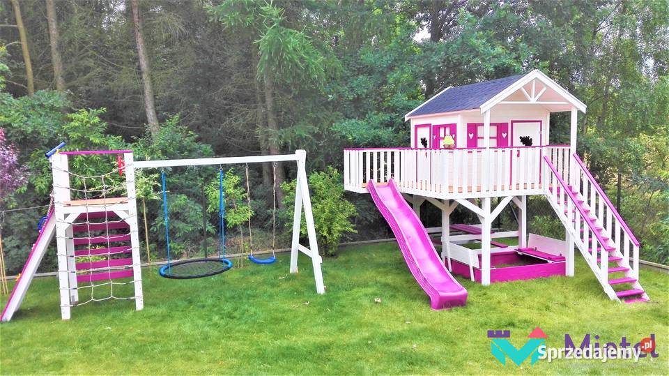 Bogato wyposażony drewniany domek dziecka MONTAŻ śląskie Katowice