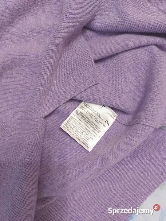 Sweterek fioletowy M 38 CA kaszmir i wełna Nowy Warszawa