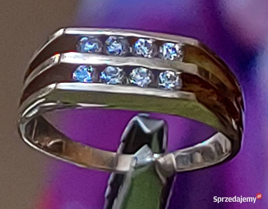 Pierścionek Damski Żółte Złoto 585 14k Cyrkonie Grodzisk Mazowiecki