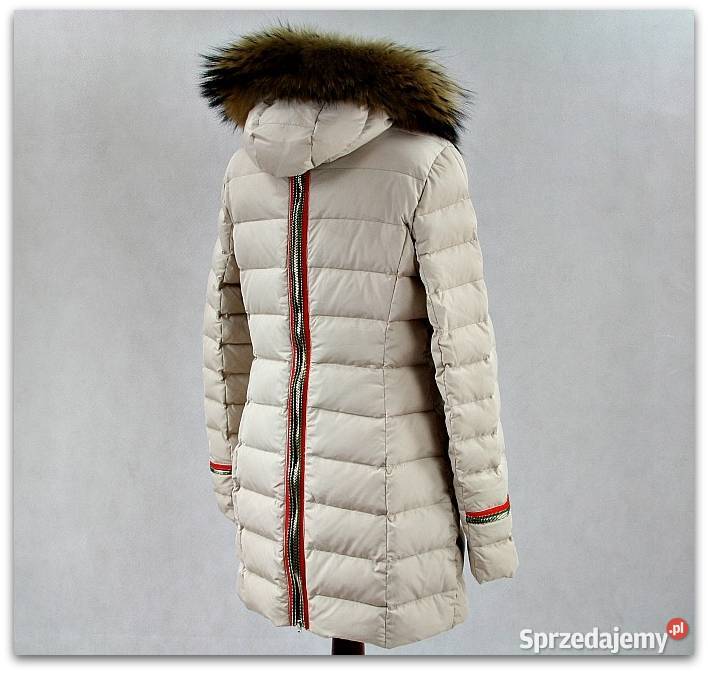 Beżowa Puchowa Kurtka Futro Okazja M38 Moncler Wrocław