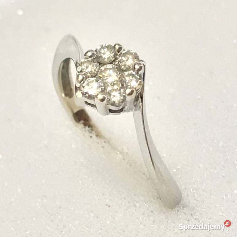 Złoty PIERŚCIONEK 14K cudowny BRYLANTY 025ct r10 Pierścionki Warszawa sprzedam
