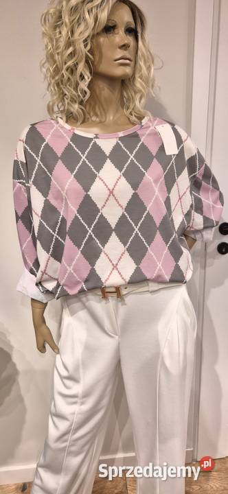 Made In Italy Bluzka Romby 95viskoza 5elastan Poznań