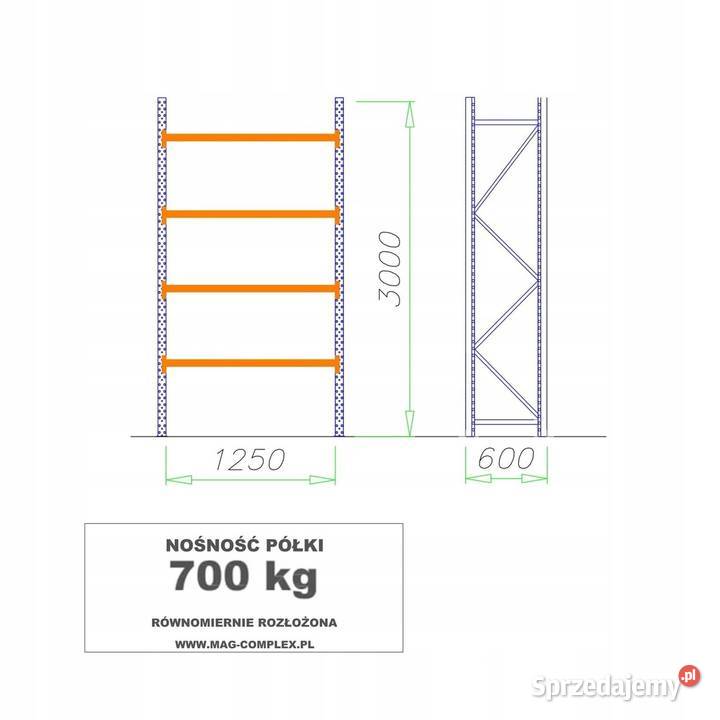 REGAŁ METALOWY MAGAZYNOWY WYTRZYMAŁY MOCNY MRC3 sprzedam