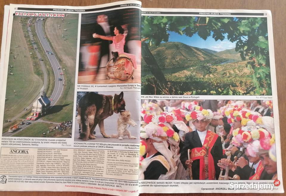 Czasopismo ANGORA z 2007 i 2008rDwa egzemplarze tygodnik łódzkie Łódź