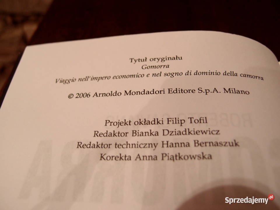 Roberto Saviano Gomorra Podróż imperium kamorry łódzkie Łódź sprzedam