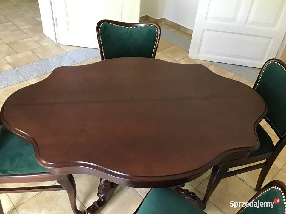 Przepiękny stary stół całość drewno blat łódzkie Wieruszów