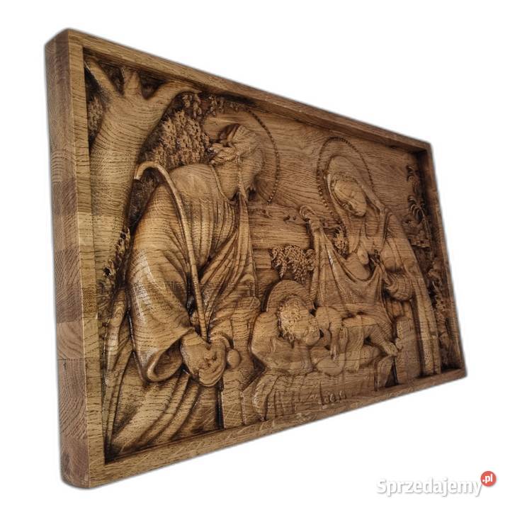 Narodzenie Pańskie drewniane płaskorzeźba zachodniopomorskie