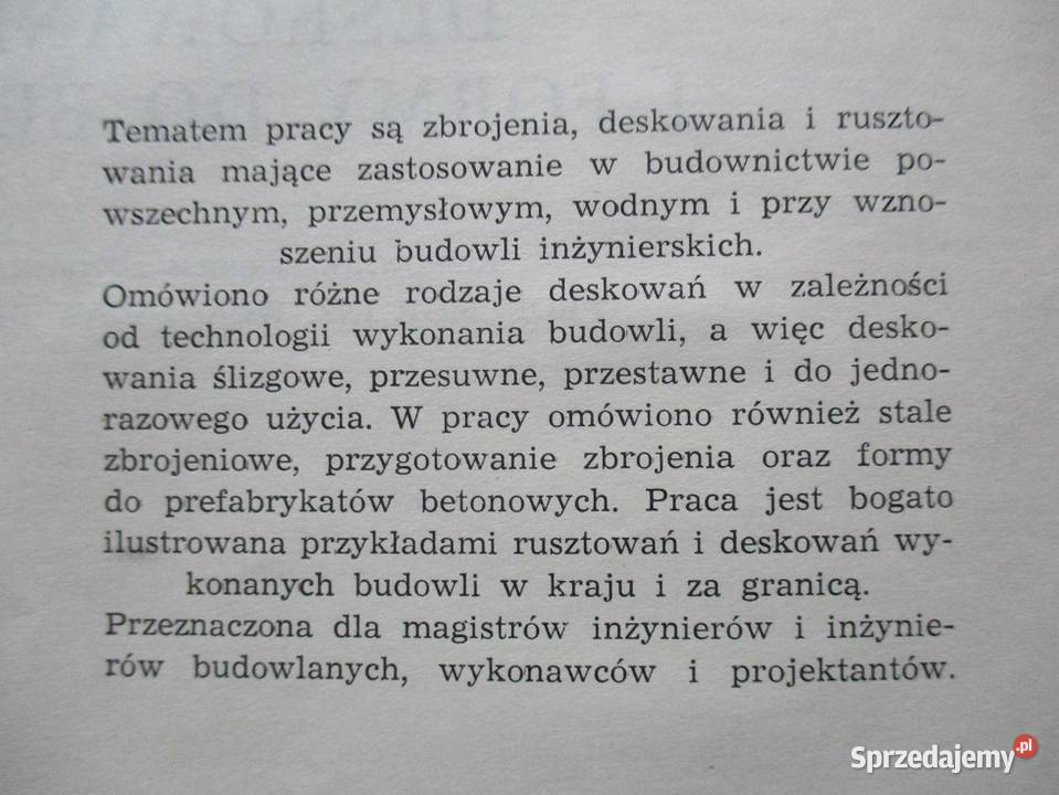 Zbrojenie deskowanie i formy do betonu architektura, budownictwo Książki naukowe i popularnonaukowe Kultura i Rozrywka łódzkie